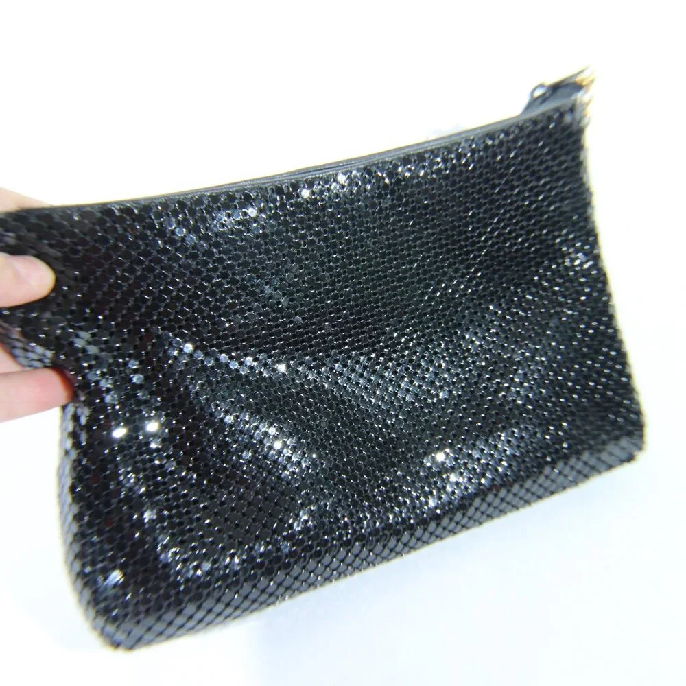 Vintage Whiting and Davis Black Mesh Clutch Wristlet Evening Bag - Picture 5 of 6